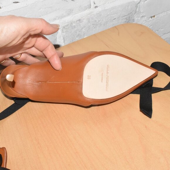 NWOT Ulla Johnson Soft Brown Leather Pointy Toe High Heels Size 6 - Picture 6 of 9